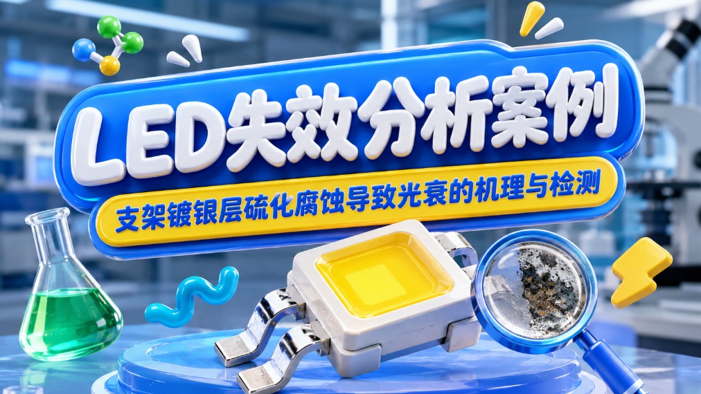 LED失效分析案例：支架镀银层硫化腐蚀导致光衰的机理与检测